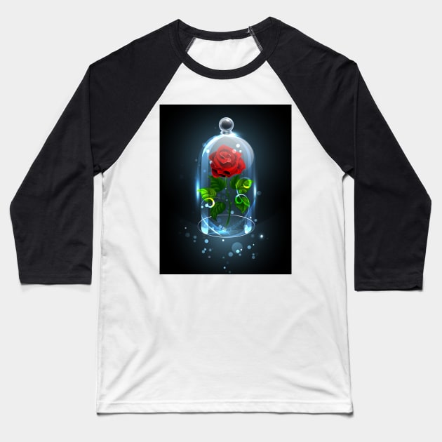 Red Rose under the Crystal Dome Baseball T-Shirt by Blackmoon9